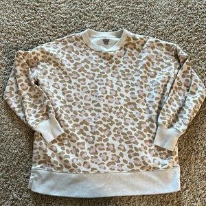 Aerie women’s leopard crew neck size S